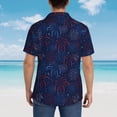 thumbnail image 4 of Disketp Blue Firework Hawaiian Shirts for Men,Mens Casual Short Sleeve Button Down Shirts Beach Shirt,XX-Large, 4 of 7