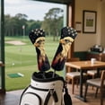 thumbnail image 3 of Uorisanigo Golf Club Head Covers 3 Pieces Bald Eagle American Flag Driver Fairway Wood Hybrid Cover Wood Head Cover Waterproof PU Leather Golf Accessories for Men, 3 of 7