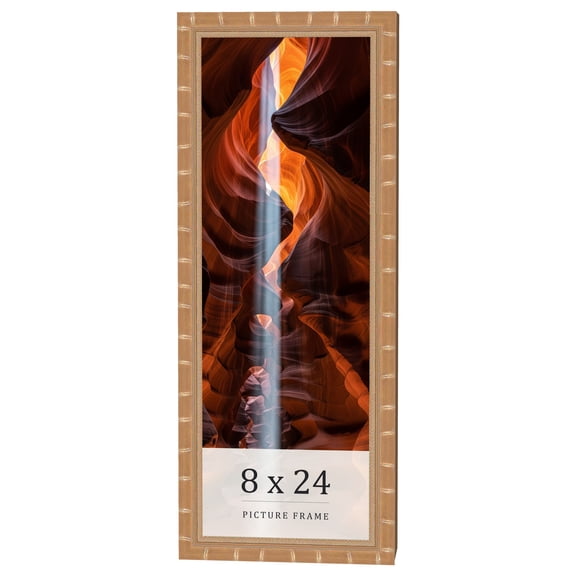 8x24 Frame Gold Real Wood Picture Frame Width 1.5 inches | Interior Frame Depth 0.5 inches | Rustic