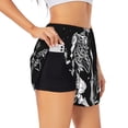 thumbnail image 1 of Balery Vintage Black white Plant skull Pantalones cortos deportivos para mujer con forro y dos bolsillos, elásticos, para entrenamiento, gimnasio, yoga-XX-Large, 1 of 7