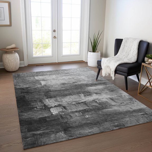 Addison Rugs Machine Washable Indoor/ Outdoor Ombre Watercolor Chantille Rug Gray - 10' x 14'