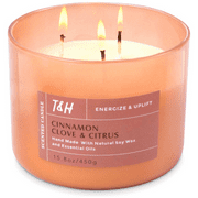 Fall Candles, Cinnamon Clove Citrus Candles | 3 Wick Candle | Scented Candles For Home | Essential Oil Candles For Men and Women