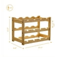 thumbnail image 6 of Bamboo Wine Rack, Sturdy and Durable Wine Storage Cabinet Shelf, Wine Racks Countertop for Pantry,Kitchen,3-Tier 12 Bottles Wine Rack Natural, 6 of 13