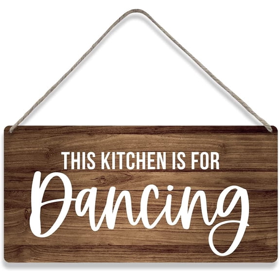 Country Style This Kitchen is for Dancing Wall Decor Wooden Signs Rustic Funny Hanging Wall Plaque Sign Home Decor Present 10x5 Inch