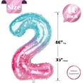 thumbnail image 5 of Number Balloon 40 Inch for Birthday Decorations, Large Foil Balloon Numbers, Mylar Giant Birthday Balloon for Boy Girls Women Men, 5 of 17