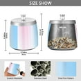 thumbnail image 2 of Yayeee Ashtray with Lid for Cigarette Smokeless Stainless Steel Home Ash Holder, Light Blue Stripes, 2 of 7