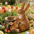 thumbnail image 5 of Horivan Cute Rabbit Garden Statue Outdoor Decor, Resin Bonsai Pot Sculpture, Weatherproof Patio Yard Ornament for Home and Garden Decoration, 5 of 7