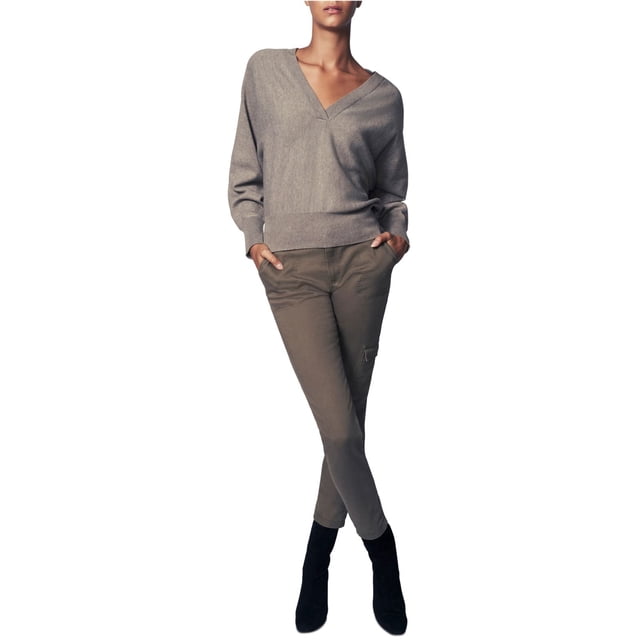b New York Womens Solid Casual Cargo Pantalones, Verde, 4