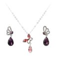 thumbnail image 2 of Kripyery Women Cocktail Crystal Butterfly Cubic Zirconia Necklace Stud Earrings Jewelry Set, 2 of 8