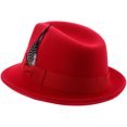thumbnail image 3 of Sombrero Fedora clásico para hombre, elegante gorra de jazz de fieltro, cálido, estilo fedora, para fiestas, bodas y citas, color rojo., 3 of 6