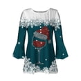 thumbnail image 4 of DPTALR Top Plissé à Manches 3/4 Imprimé V-neck pour Femme, 4 of 4