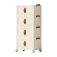 thumbnail image 4 of Abbracc Foldable Storage Cabinet Fashion Portable for Farmhouse Drawing Room Kitchen Beige 4 Layers 75 cm, 4 of 9