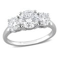 thumbnail image 1 of 2.25 Carat (ctw) Lab-Created Three-Stone Moissanite Engagement Ring in Sterling Silver, 1 of 4
