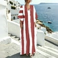 thumbnail image 7 of Uscallm Women Plus Size V Neck Sleeveless Boho Striped Flowy Beach Maxi Dress Loose Long Dresses for Summer Vacation, Wine S, 7 of 7
