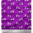 thumbnail image 1 of Soimoi Purple Velvet Fabric Floral Girl Bicycle Transport Print Fabric by the Yard 60 Inch Wide, 1 of 3