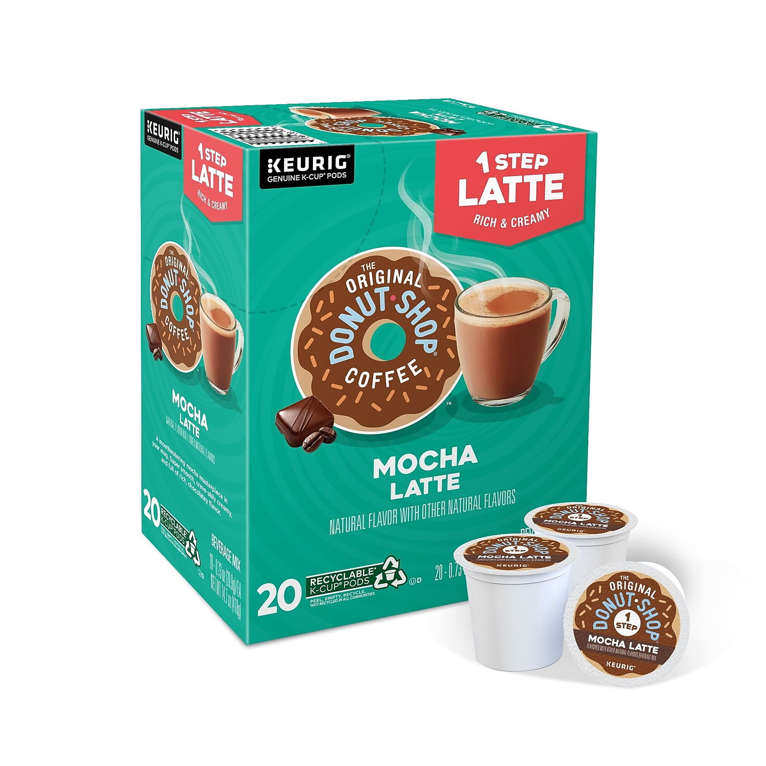 The Original Donut Shop® Single-Serve K-Cup®, 1-Step Mocha Latte, Carton of 20