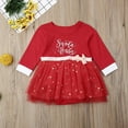 thumbnail image 3 of ITFABS Baby Girls Xmas Romper, Long Sleeve Round Neck Mesh Multi-Layer Jumpsuit, 3 of 6