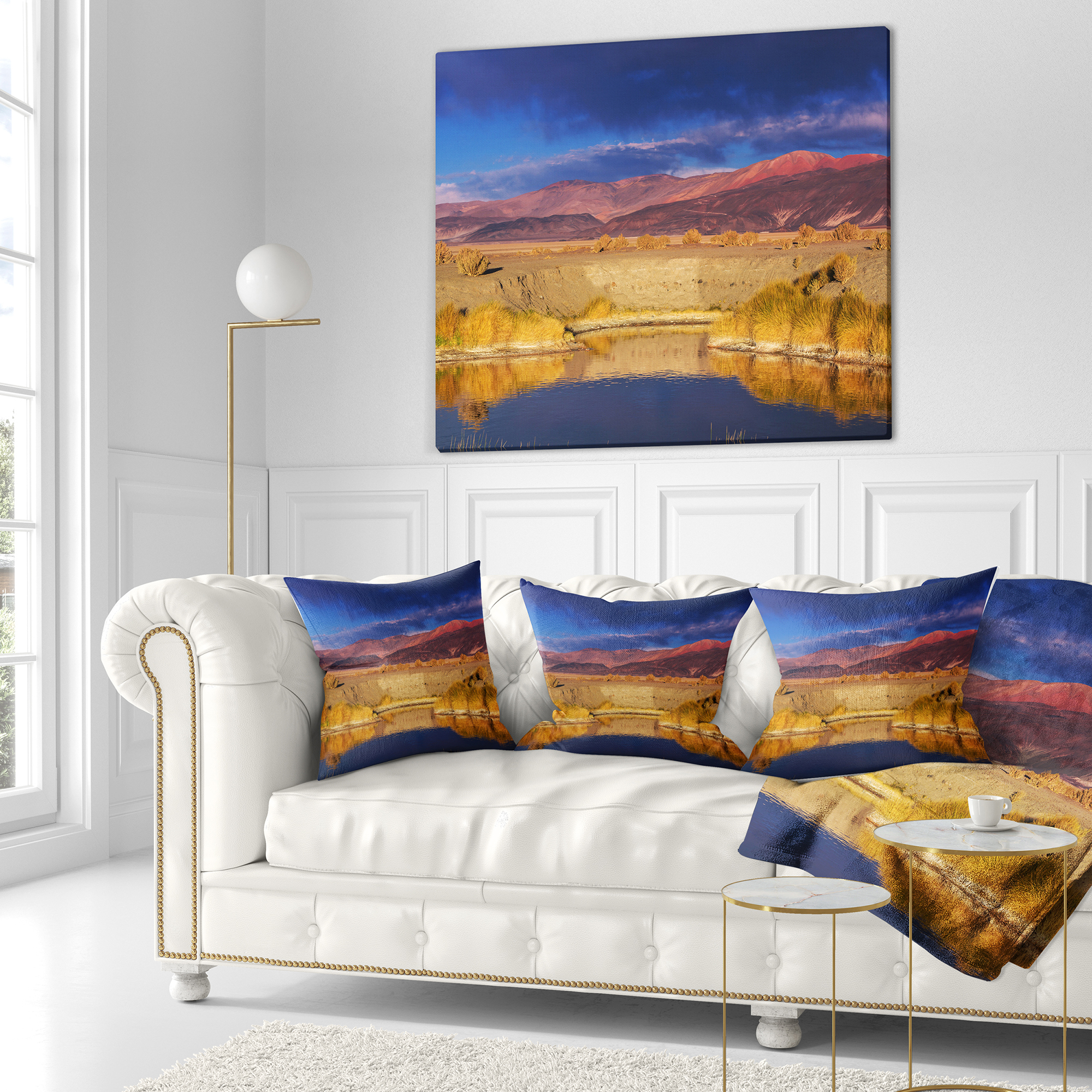 Designart Beautiful Northern Argentina View - African Landscape Printed Throw Pillow - 16x16