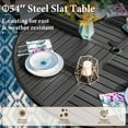 thumbnail image 4 of MF Studio 7-Piece Outdoor Dining Set with Large Round Patio Table & Stacking Chairs, Metal Steel, Black, 4 of 11