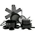thumbnail image 3 of (2 pack) Thyme and Table 12 Piece Nonstick Aluminum Cookware Set, Gunmetal, 3 of 19