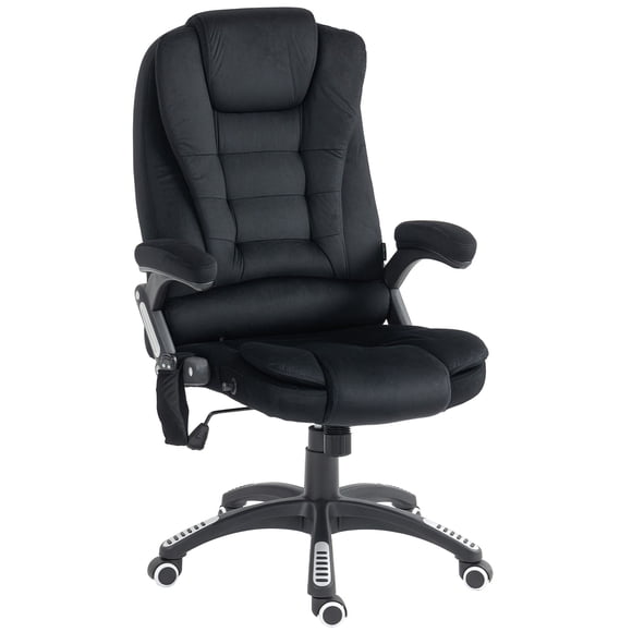 Black High-Back Massage Office Chair with Reclining Design - Executive Desk Chair with 6 Vibration Points & Adjustable Height - Ideal for Home or Office Use (26.4" x 29.1" x 47.6")