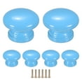 thumbnail image 1 of Uxcell 6-Pack Pomos de Armario de Cocina, Tirador Redondo de Madera Sólida de 1-5/16 In(33mm), Hardware de Pomo de Cajón [Azul], 1 of 1