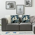 thumbnail image 3 of Leisuo Blue Flower and Bird Asian Garden Chinoiserie Crane Bird Peacock 2-Piece Plush Throw Pillow Cover White, 3 of 6