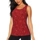 thumbnail image 1 of Balery Red Glitter Camiseta sin mangas estampada ligera para mujer, tops de entrenamiento sin mangas, camisetas de yoga transpirables de secado rápido.-X-Large, 1 of 7