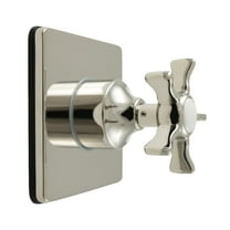 Kingston Brass KS3046NX Hamilton Single-Handle Three-Way Diverter Valve with Square Trim Kit, Polished Nickel