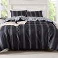 thumbnail image 5 of Mainstays Full/Queen Duvet Cover Set, Reversible All-Season, 3-Piece, Dark Grey Stripe, 5 of 11