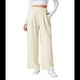 thumbnail image 2 of Pantalones Palazzo Informales de Punto Gofre con Cintura Alta Elástica y Pierna para Mujer, Color Albaricoque, Talla S, 2 of 7