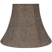 Brown, 30132 Transitional Bell Shape Spider Construction Lamp Shade, 14" Wide (7" x 14" x 11")
