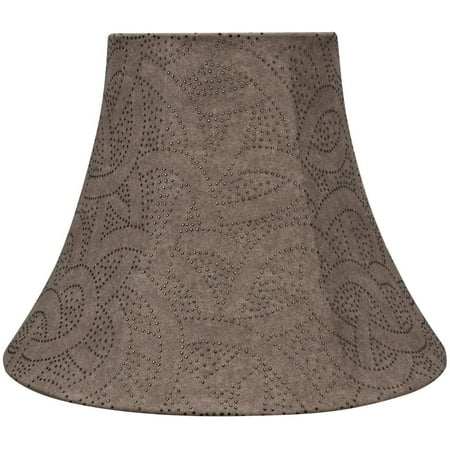Brown, 30132 Transitional Bell Shape Spider Construction Lamp Shade, 14" Wide (7" x 14" x 11")