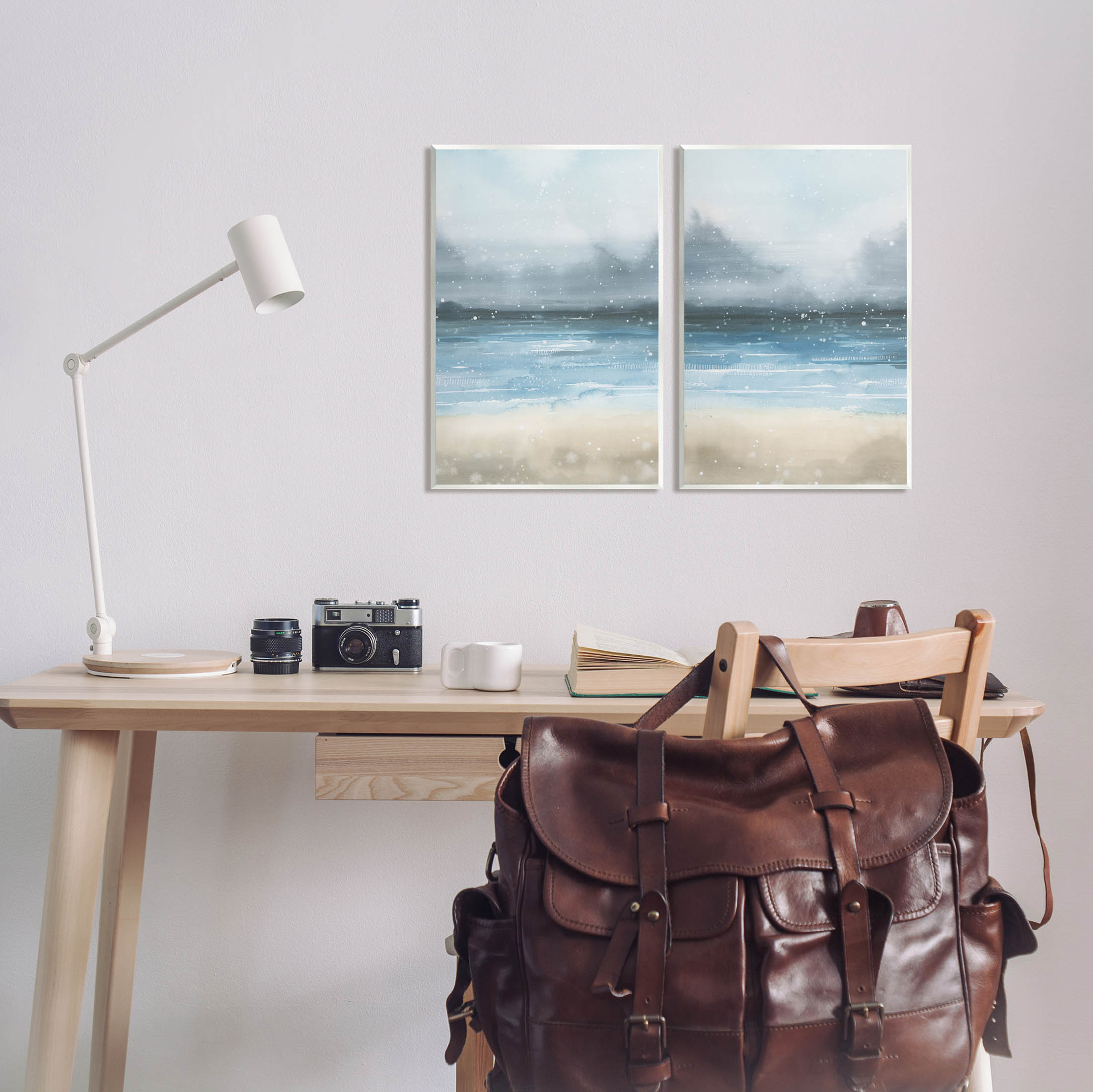 Stupell Industries Stormy Coastal Ocean Waves Graphic Art Unframed Art Print Wall Art, Set of 2, Design by Grace Popp