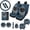 Black Cat Denim, variant on 15 Pcs Mixed Animal Print with Gold Chain & Rhinestone Design Car Interior Accessory Kit, Easy To Install Durable Car Seat Cover Set, Suitable for Cars Trucks Sedan