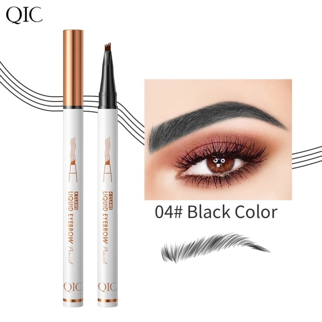 Bilqis Crayon à Sourcils avec 4 Embouts, Stylo à Sourcils Microblading 3D, Crayon à Sourcils pour un Style Naturel, Maquillage Résistant à L\'eau, Crayon à Sourcils Microblading, Longue Durée