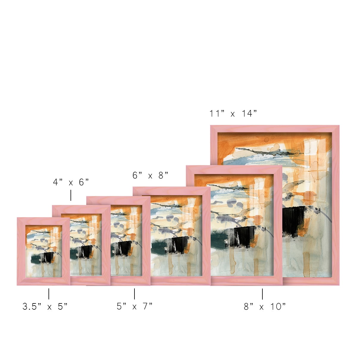 Seria I - Framed Print w/glass - Sunset Pink