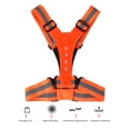 thumbnail image 4 of Chaleco reflectante de alta visibilidad con tiras LED ajustables para seguridad en deportes nocturnos, color naranja y rojo, 4 of 8