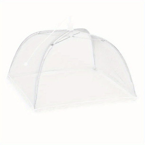 1pc Foldable Umbrella-Shaped Food Tent Cover With Lace Design, Collapsible & Portable Anti-Mosquito Mesh Cover For Home, Camping & Restaurants, Protects From Dust, Flies & Mosquitoes, Multi-functional