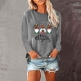 thumbnail image 2 of Holiday Time T-Shirts Femmes Drôle Xmas Graphique Col Rond Chandails en Molleton Léger Chandail Tops Tunique Décontractée Manches Longues Blouse 02-Rose TTTG, 2 of 5