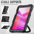 thumbnail image 6 of Decase Shockproof Case for Lenovo Tab One 8.7" / K9 2025,3 in 1 Heavy Duty Kids Silicone Cover Bulit in Screen Protector,Full-Body Tablet Case with Rotating Handle Stand,Black, 6 of 9