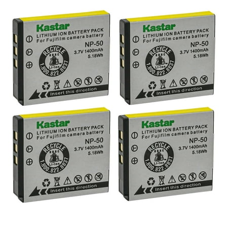Image of Kastar NP-50 Battery 4-Pack Replacement for Kodak KLIC-7004 K7004 Battery Kodak K7700 Charger Kodak EasyShare M1033 EasyShare M1093 IS EasyShare M2008 EasyShare V1073 Camera
