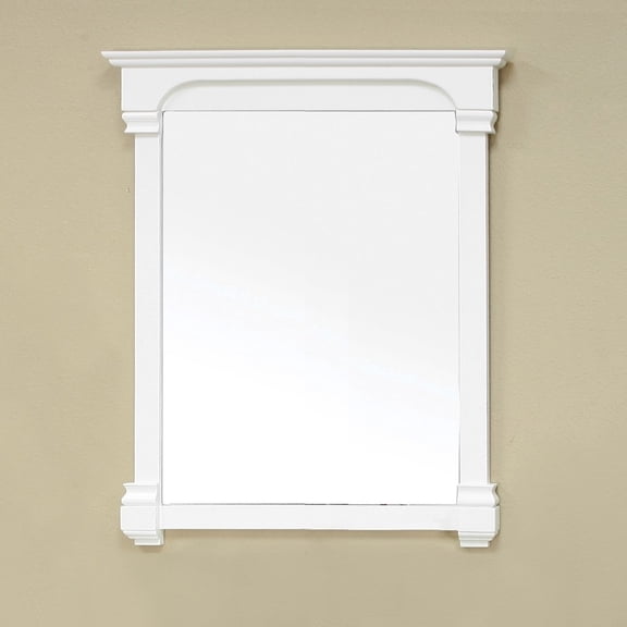 Bellaterra Home 36 in Solid wood frame mirror-cream white
