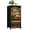 Color 2, variant on Dresser for Bedroom with 4 Storage Drawers Decorative Flower Vine Stained Glass Window Film Dressers Chest of Drawers Steel Framed Fabric Closet Organizers for Entryway
