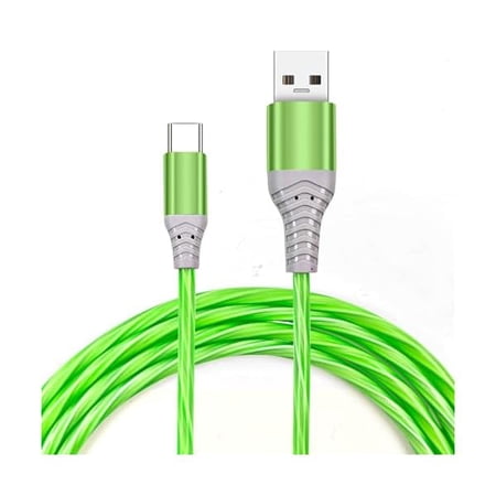 Quyaojz Light up Charging Cable 2M,USB C Charger Cable 60W Fast Charging Type C Cable USB A to C Data Transmission Glowing LED Lead for iPhone iPad P9 Pixel 7 Samsung Galaxy Switch PS5 Green