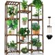 thumbnail image 1 of Soporte alto para estantes para interiores y exteriores, para múltiples plantas, 10 niveles, 11 macetas de madera, soporte para plantas, para habitación, esquina, balcón, jardín, patio, café, 1 of 6