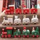 thumbnail image 3 of Adorno de tren navideño con forma de tren de madera para niños, regalo para fiestas Verde, 3 of 9