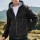 thumbnail image 1 of Ceisia Men's Color-Block Fleece-Lined Zip-Up Hooded Jacket for Casual & Winter Wear Black XL Gifts, 1 of 7