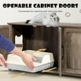 thumbnail image 3 of Cat Litter Box Enclosure - Dual Washroom Wooden Furniture with 2 Head Shaped Holes, Large Cat House for Living Room & Bedroom, 3 of 7