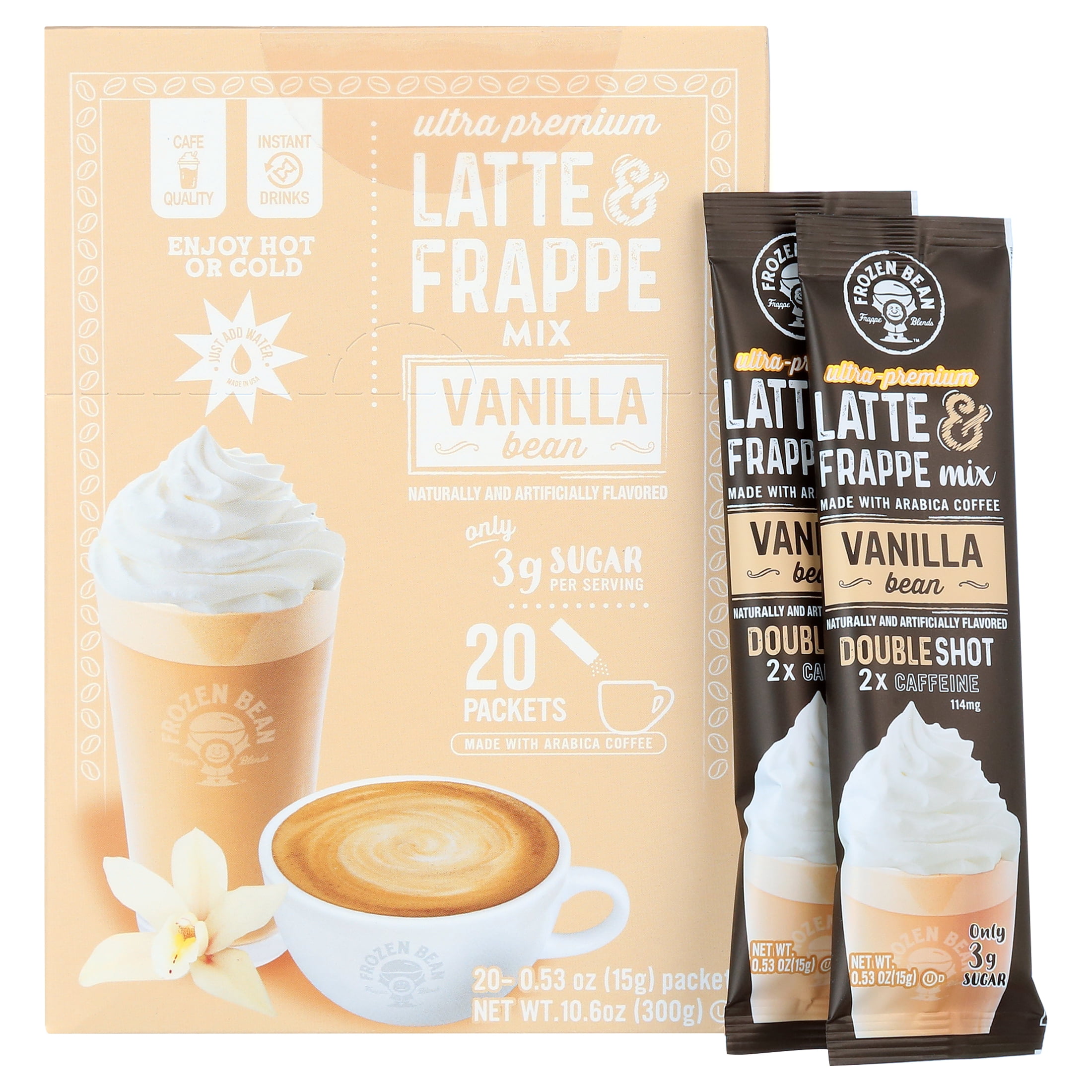 (3 pack) Frozen Bean Ultra-Premium Vanilla Bean Latte & Frappe 20Pk